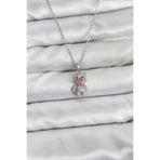 Clariss 316L Çelik Zincir Gümüş Renk Teddy Bear Model Zirkon Taşlı Kadın Kolye