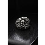 Clariss Ayarlanabilir Desenli Kurukafa Model Erkek Yüzük