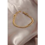 Clariss BB5934 316L Çelik Gold Renk 2'li İtalyan Zincir Model Kadın Bileklik