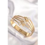 Clariss BB6021 316L Çelik Kalp Model Gold Renk Kadın Kelepçe Bilezik