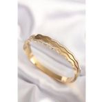 Clariss BB6026 316L Çelik Zikzak Model Gold Renk Kadın Kelepçe Bilezik
