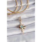 Clariss BC1006-BLNC Pirinç Gold Zirkon Taşlı Kutup Yıldızı Nazar Boncuk Detay Ajda Charm