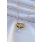 Clariss BJ-BKO7578 316L Çelik Gold Renk Lotus Model Zirkon Taşlı Kadın Kolye