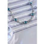 Clariss BJ-BKO7659 316L Çelik Gümüş Renk Nazar Boncuk Model Kadın Kolye