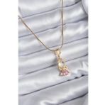 Clariss BJ-BKO7836 316L Çelik Zincir Gold Renk Zirkon Taşlı Bebek Model Kadın Kolye