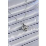 Clariss BJ-BKO8039 316L Çelik Zincir Gümüş Renk Zirkon Taşlı Kalp & Anahtar Model Kadın Kolye