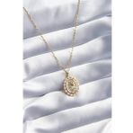 Clariss BJ-BKO8094 316L Çelik Gold Renk Gül Model İnci Detay Kadın Kolye