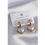 Clariss BJ-BKP7108 316L Çelik Gold Renk Kalp Figür Sallanı Model Kadın Küpe