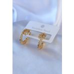 Clariss BJ-BKP7769 316L Çelik Gold Renk Yılan Model Zirkon Taşlı Kadın Küpe