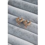 Clariss BJ-BKP7791 Gold Renk Sallantı Zirkon Taşlı Earcuff Pirinç Kadın Kıkırdak Küpe