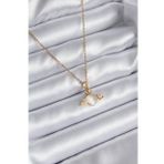 Clariss BKO8290 316L Çelik Gold Renk Kanatlı Kalp Model Zirkon Taşlı Kadın Kolye