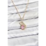 Clariss BKO8400 316L Çelik Gold Renk Zincir Pembe Zirkon Taşlı Kuğu Model Kadın Kolye