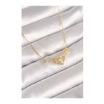 Clariss BKO8421 316L Çelik Gold Renk Zincir Zirkon Taşlı Ok Kalp Model Kadın Kolye