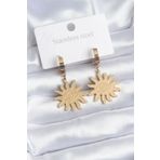 Clariss BKP8146 316L Çelik Gold Renk Güneş Model Göz İşleme Kadın Küpe