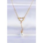 Clariss EBJ240613W24929 316L Çelik Zincir Gold Renk İnci Taş Detay Kalp Kolye