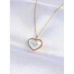 Clariss EBJ240613W24935 316L Çelik Zincir Gold Renk Beyaz Taşlı Bubble Kalp Kolye