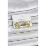 Clariss Füsun Küpesi Model Gold Renk Kelebek Model Pirinç Kadın Küpe