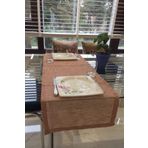 Clariss KETEN, RUNNER VE MASAÖRTÜSÜ, KIRMIZI, 40 X 140-40 x 140
