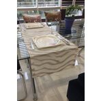 Clariss RUNNER, KETEN, DALGA DESENLİ, JAKARLI, GRİ, MASA ÖRTÜSÜ, MUTFAK 40 X 140-40 x 140