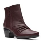 Clarks Emily Willow Bordo Deri Bilek Kadın Botu