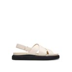 Clarks Kadın Aristella Sun sandalet, Krem deri., 40 EU