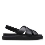 Clarks Kadın Aristella Sun sandalet, Siyah deri, 39 EU