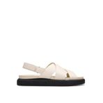 CLARKS Kadın Deri Sandalet, Beyaz, 37