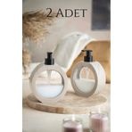 clasavm 2'Li Krem Modern Banyo ve Mutfak Sıvı Sabunluk - 350 ml, Lüks Tezgah Üstü Tasarım 12x16,5