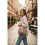 Class Bag Kadın Vizon Kapitone Omuz Çantası - Koyu Vizon