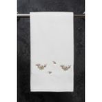 Class Kadife Nakışlı %100 Pamuklu El-Yüz Havlusu 50x90 cm Ekru 1 Adet Little Rose - 50 x 90 cm