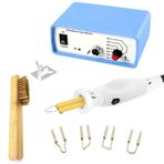 Class ZD-8905 New Isı Ayarlı Ahşap Yakma Makinesi 4X Gölgeleme Uçlu Set + Tel Fırça