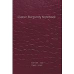 Classic Burgundy Notebook: Lined Journal for Daily Notes: Burgundy Leather-Texture Print Cover, 6x9 inch. 120 Pages Ruled Lines