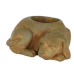 Classic Home and Garden Çimento Uyuyan Köpek Saksı, Drenaj Delikli, İç-Dış Mekan, Pas Kahverengi, 17.8 cm