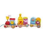 Classic World Klasik Dünya Ahşap Çekme Tren -Ahşap Tren Bebek Oyuncak, "Bebek Bebek Erken Öğrenme Eğitim Sorter ve İstifleme Ahşap Bloklar Şekle