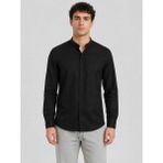 Classics Men Baros Hakim Yaka Uzun Kol Slim Fit Keten Gömlek - 7684 - Siyah - 2XL
