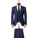 Classics Men Erkek Italyan Kesim Slim Fit Yelekli Takım Elbise - 7502 - Lacivert - 56