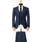 Classics Men Erkek Italyan Kesim Slim Fit Yelekli Takım Elbise - 7503 - Lacivert - 48