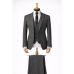 Classics Men Erkek Italyan Kesim Slim Fit Yelekli Takım Elbise - Yeşil - 54