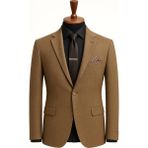 Classics Men Erkek Italyan Kesim Tek Düğmeli Blazer Ceket Klasik ve Modern Şıklık - 46 - Kahverengi