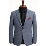 Classics Men Erkek Italyan Kesim Tek Düğmeli Blazer Ceket Klasik ve Modern Şıklık - 46 - Mavi