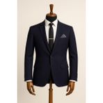 Classics Men Erkek Italyan Kesim Tek Düğmeli Blazer Ceket Klasik ve Modern Şıklık - 50 - Lacivert