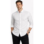 Classics Men Shoow Uzun Kol Slim Fit Erkek Keten Gömlek - 7576 - Beyaz - XL