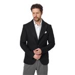 Classo Erkek Siyah Slim Fit Sivri Yaka Kendinden Desenli Blazer Ceket Siyah 56