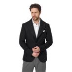 Classo Erkek Siyah Slim Fit Sivri Yaka Kendinden Desenli Blazer Ceket Siyah 58