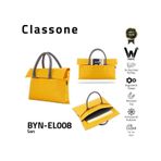 Classone BYN-EL008 WTXPro Su Geçirmez Kumaş 13-14 inch Bayan Laptop, Notebook, Macbook Air El Çantası- Tote Bag - Sarı