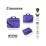 Classone Wtx303 Wtxpro Serisi 15.6 İnch Su Geçirmez Kumaş Apple Uyumlu MacBook , Laptop , Notebook El Çantası- Mor