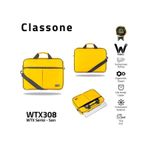 Classone Wtx308 Wtxpro Serisi 15.6 İnch Su Geçirmez Kumaş Apple Uyumlu MacBook , Laptop , Notebook El Çantası- Sarı
