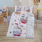 Clasy %100 Pamuk Ranforce Bebek Nevresim Takımı Teddy's V1 Mavi