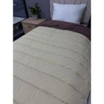 Clasy %100 Pamuk Ranforce Tek Kişilik Yorgan Çift Taraflı Kahve-Kapuçino Düz Desenli Kapitoneli - 155 x 215 cm - Kahverengi