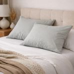 Clasy %100 Pamuk Saten 2 Adet Yastık Kılıfı Düz Desenli Su Yeşili - 50 x 70